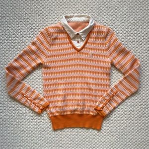 Vintage Ashworth orange & cream sweater